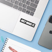Maak het gewoon Sticker (Laptop met iPhone)