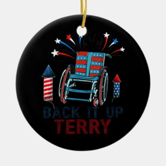 Maak het in de omgekeerde grappigheid keramisch ornament (Voorkant)