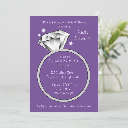 MAAK HET IN ELKE KLEUR Diamanten ring Bruidsmeisje Kaart (Staand voorkant)