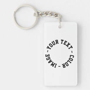 Maak het je eigen acryl rechthoekige sleutelhanger
