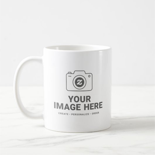 Maak het jouw aangepaste foto koffiemok (Links)