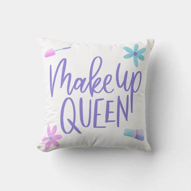 Maak het Koningin Glam Girly Cute Script Kussen (Voorkant)