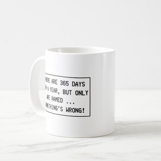 Maak het logisch! koffiemok (Voorkant links)