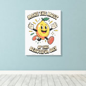 Maak het Meest – Citroen Poster Kunst Canvas Afdruk (Insitu (Houten vloer))