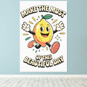 Maak het Meest – Citroen Poster Kunst Canvas Afdruk (Insitu (Houten vloer))