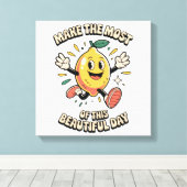 Maak het Meest – Poster Kunst Citroen Canvas Afdruk (Insitu (Houten vloer))