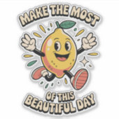 Maak het meeste – citroen vinyl sticker (Voorkant)