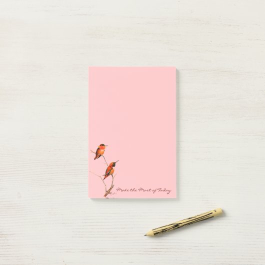 Maak het meeste van vandaag: Rufous Hummingbird Ar Post-it® Notes (Op bureau)