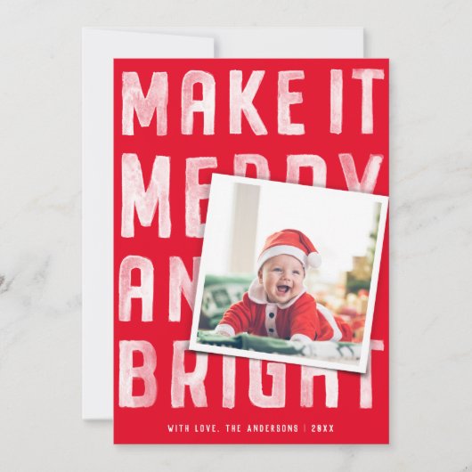 Maak het Merry en Helder | Vakantieknopkaart Feestdagenkaart (Voorkant)