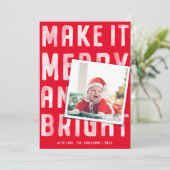 Maak het Merry en Helder | Vakantieknopkaart Feestdagenkaart (Staand voorkant)