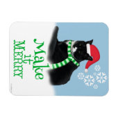 Maak het Merry Holiday Tuxedo Cat Magneet (Horizontaal)