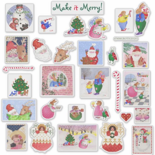 Maak het Merry! Kerst stickers (Voorkant)