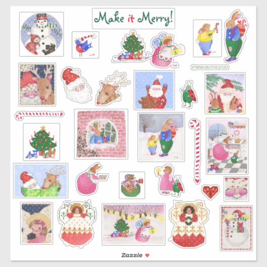 Maak het Merry! Kerst stickers (Vel)