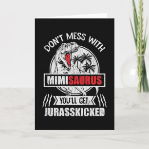 Maak het niet stuk met Mimi Saurus Dinosaur Famili Kaart