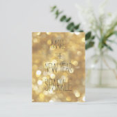 Maak het nieuwe jaar Sparkle Gold Glitter Nieuwjaa Briefkaart (Staand voorkant)