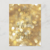 Maak het nieuwe jaar Sparkle Gold Glitter Nieuwjaa Briefkaart (Voorkant)
