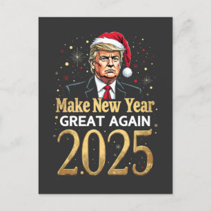 Maak het nieuwe jaar weer geweldig 2025 Trump inau Briefkaart
