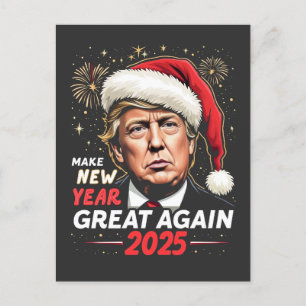 Maak het nieuwe jaar weer geweldig 2025 Trump New Briefkaart