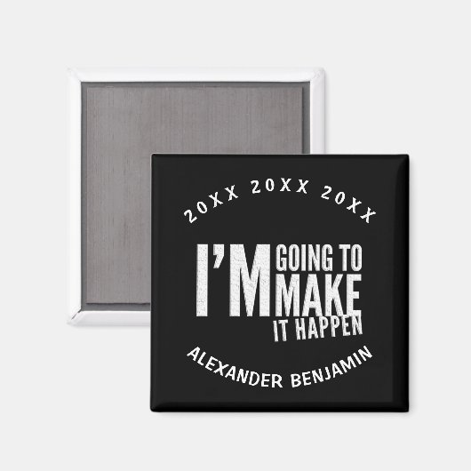 Maak het Overstromende Motivatie gebeurt Personali Magneet (Voorkant / Achterkant)