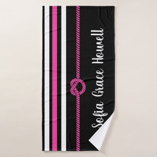 MAAK HET PERSOONLIJK! Aangepaste handdoek zwart-wi (Badhanddoek)