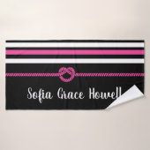 MAAK HET PERSOONLIJK! Aangepaste handdoek zwart-wi (Badhanddoek)