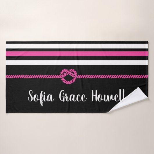 MAAK HET PERSOONLIJK! Aangepaste handdoek zwart-wi (Badhanddoek)