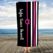 MAAK HET PERSOONLIJK! Aangepaste handdoek zwart-wi