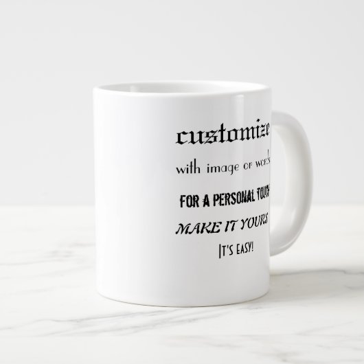 Maak het persoonlijke jumbo-mok van 20 ounce grote koffiekop (Voorkant rechts)