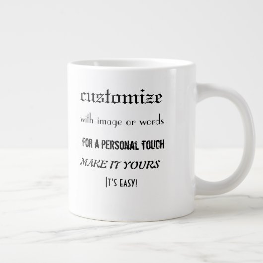 Maak het persoonlijke jumbo-mok van 20 ounce grote koffiekop (Rechts)