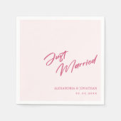 Maak het roze! Gepersonaliseerde 'Just Married' br Servet (Voorkant)