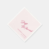 Maak het roze! Gepersonaliseerde 'Just Married' br Servet (Hoek)