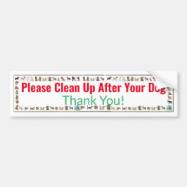 Maak het schoon na je hond - Dank je Bumpersticker