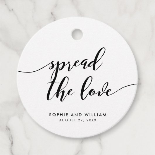 Maak het script Spread the Love Wedding Bedankjes Labels (Voorkant)