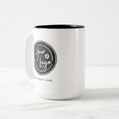 Maak het uw aangepaste bedrijfslogo tweekleurige koffiemok (Voorkant links)