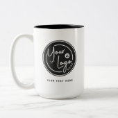 Maak het uw aangepaste bedrijfslogo tweekleurige koffiemok (Links)