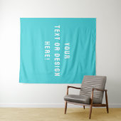 Maak het van jou – Grote Aangepaste Cyaan Blauwe W Wandkleed (In Situ (horizontaal))