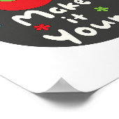 Maak het van jou Kawaii grappig, kleurrijk parrot  Poster (Hoek)