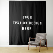 Maak het van jou - XL Custom Black Tapestry Wandkleed (In situ)