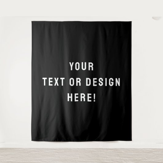 Maak het van jou - XL Custom Black Tapestry Wandkleed (Voorkant)