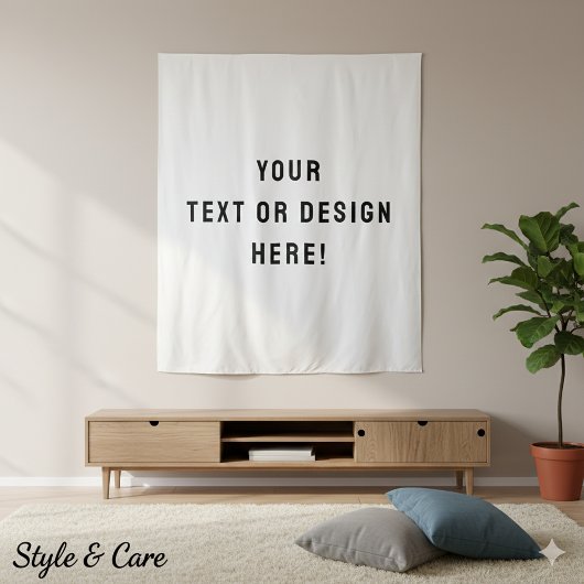 Maak het van jou - XL Custom White Tapestry Wandkleed