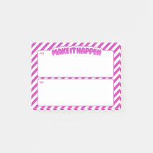 Maak het waar AM/PM Post-its – Roze Strepen