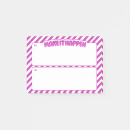 Maak het waar AM/PM Post-its – Roze Strepen Post-it® Notes