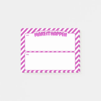 Maak het waar AM/PM Post-its – Roze Strepen Post-it® Notes
