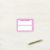 Maak het waar AM/PM Post-its – Roze Strepen Post-it® Notes (Op bureau)