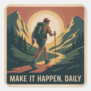 Maak het waar, elke dag vierkante sticker