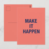 Maak het waar motiverende quote briefkaart (Voorkant / Achterkant)