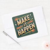 Maak het waar vierkante sticker (Envelop)