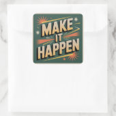 Maak het waar vierkante sticker (Tas)