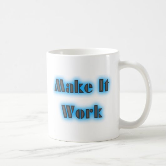 Maak het Werk Blauwe Mok (Rechts)