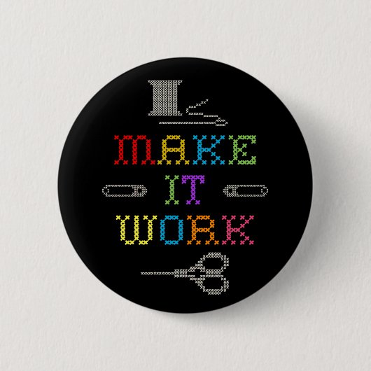 Maak het werk Mode Ronde Button 5,7 Cm (Voorkant)